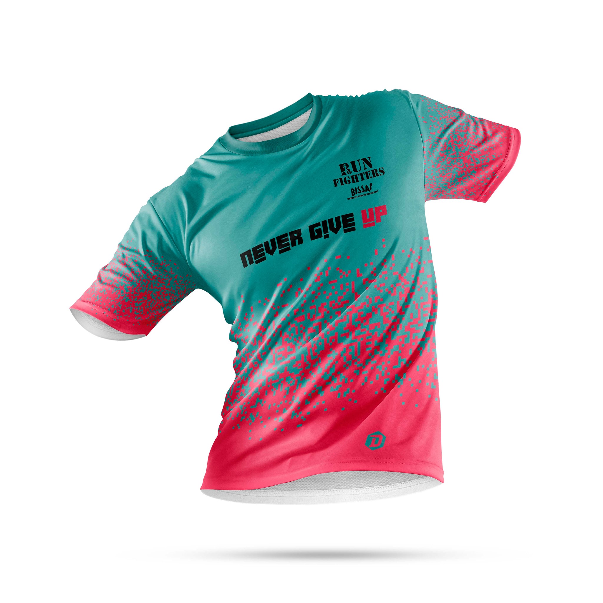 Camiseta técnica fluor NEVER GIVE UP - Run Fighters